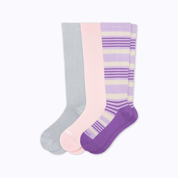 Knee-High Compression Socks – 3 Pack Mix (20-30 mmHg)
