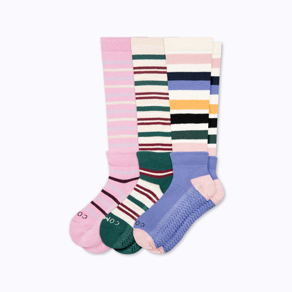 CozyGrip Compression Slipper Socks - 3 Pack