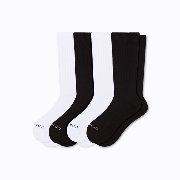 Combed Cotton Crew Socks - 4 Pack