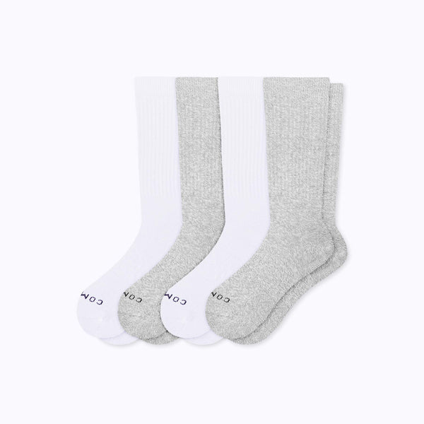 Combed Cotton Crew Socks - 4 Pack