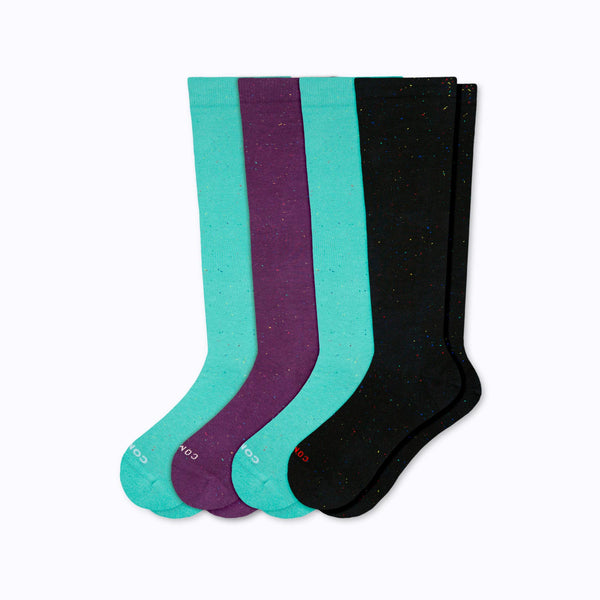 Recycled Cotton Compression Socks - 4 Pack