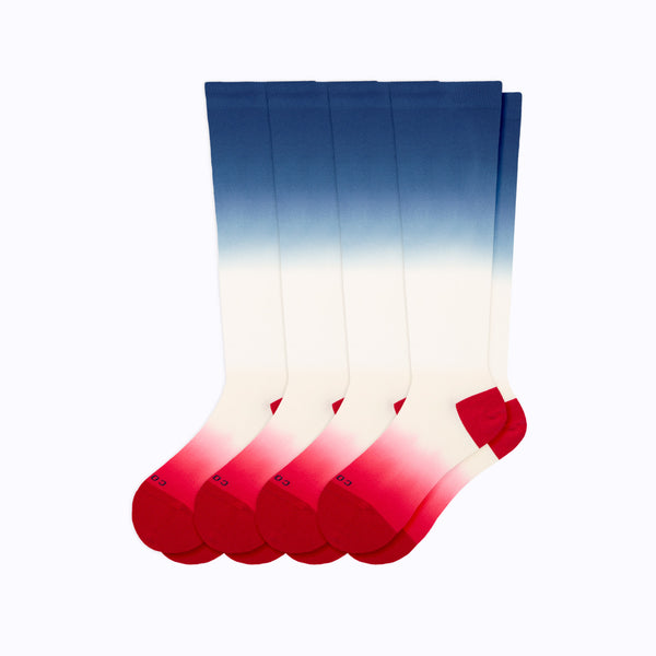 Knee-High Compression Socks – Double-Dip Ombre 4 Pack