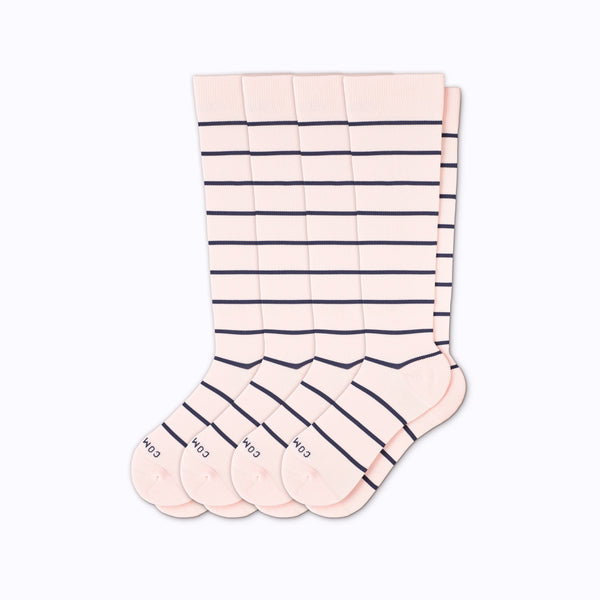 Knee-High Compression Socks - 4 Pack Stripes