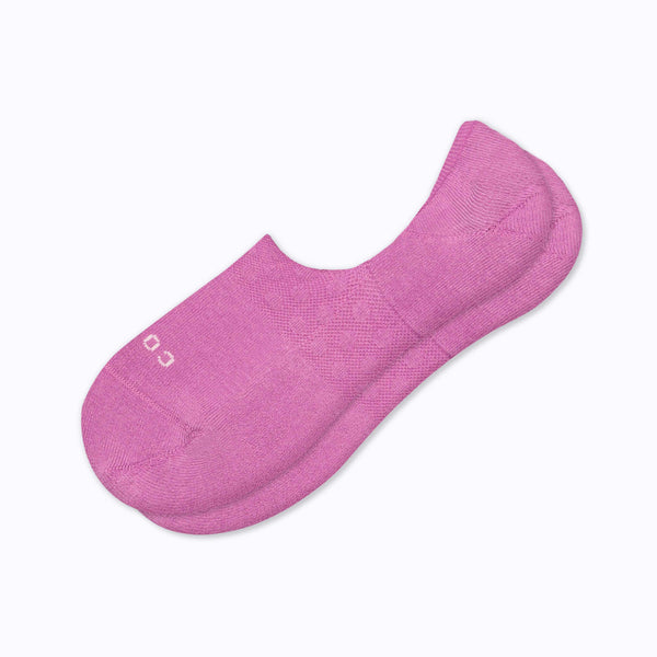 A pair of cotton no show in mulberry solid