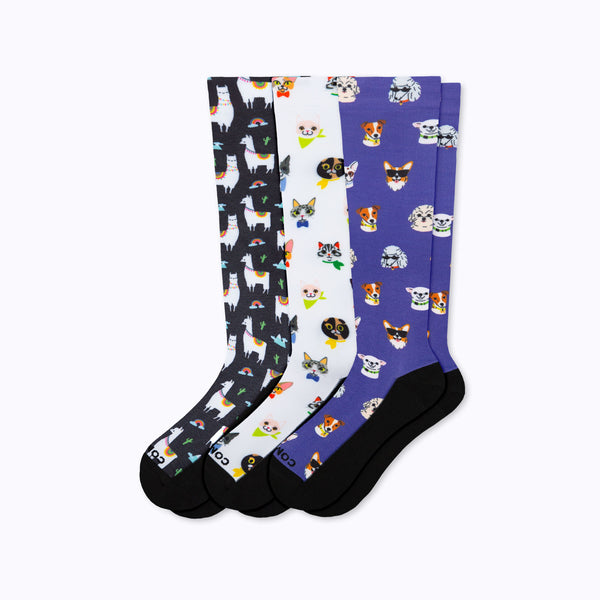 Cute Compression Socks - 3 Pack