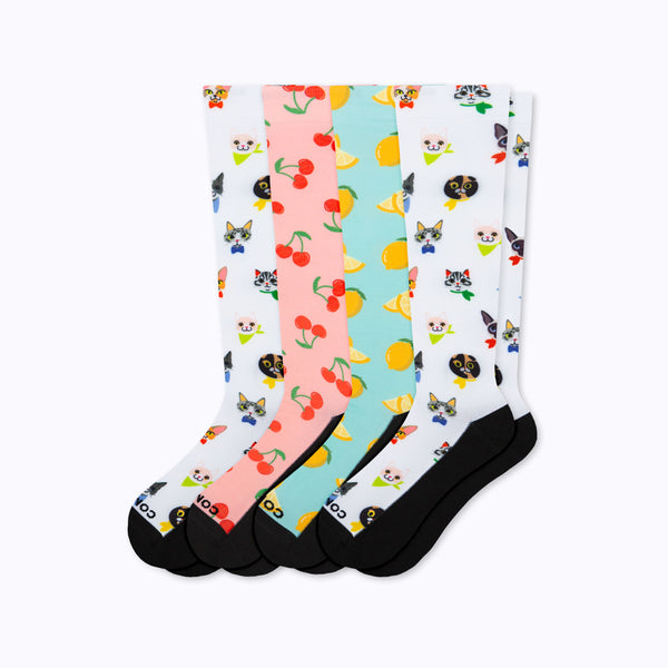 Cute Compression Socks - 4 Pack