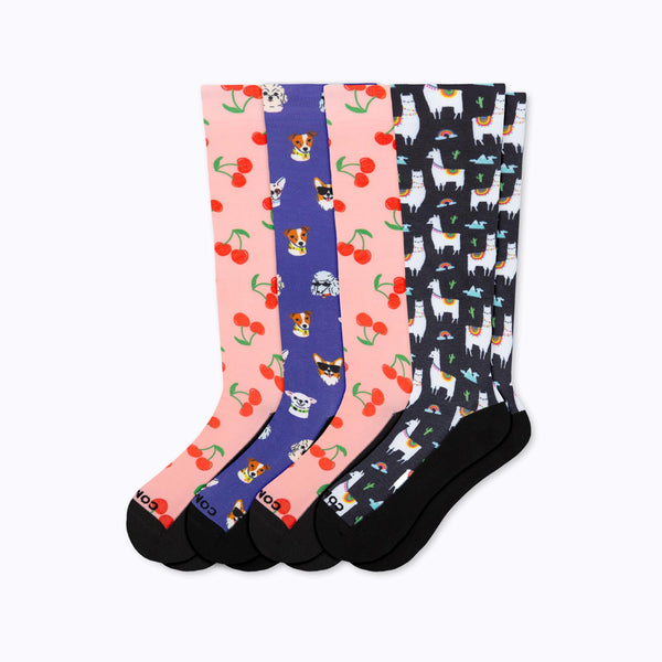 Cute Compression Socks - 4 Pack