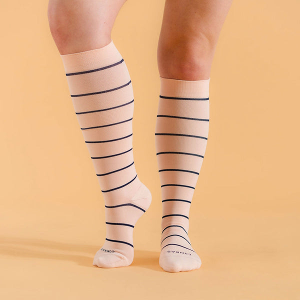Knee-High Compression Socks – Stripes Pairs