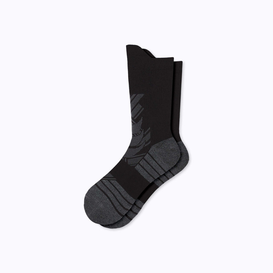 A pair of an athletic crew compression socks black solid