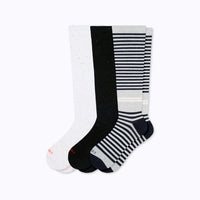 3 pack knee high compression socks stargazer galaxy black stripes design