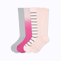 Knee-High Compression Socks - 4 Pack Mix (20-30 mmHg)