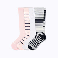 Knee-High Compression Socks – 4 Pack Mix (20-30 mmHg)