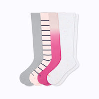 Knee-High Compression Socks – 4 Pack Mix (20-30 mmHg)