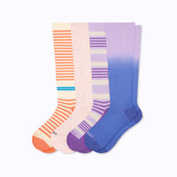 Knee-High Compression Socks – 4 Pack Mix (20-30 mmHg)