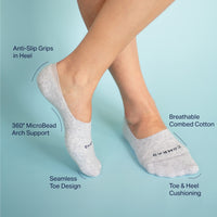 Combed Cotton No Show Socks - 8 Pack