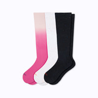 3 pack knee high socks ombre berry stargazer pattern and galaxy design