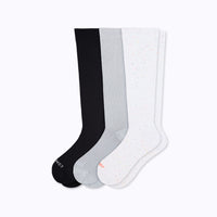 3 pack knee high compression socks galaxy solid grey and stargazer