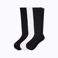 3 pack knee high socks galaxy print stargazer pattern and plain black