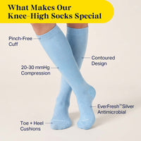 Recycled Cotton Compression Socks - 4 Pack (20-30 mmHg)