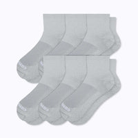 6-Pack Heather Grey quarter ankle socks