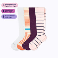 Pregnancy Pack-moisture-wicking nylon, CloudCotton, and recycled cotton knee-high socks