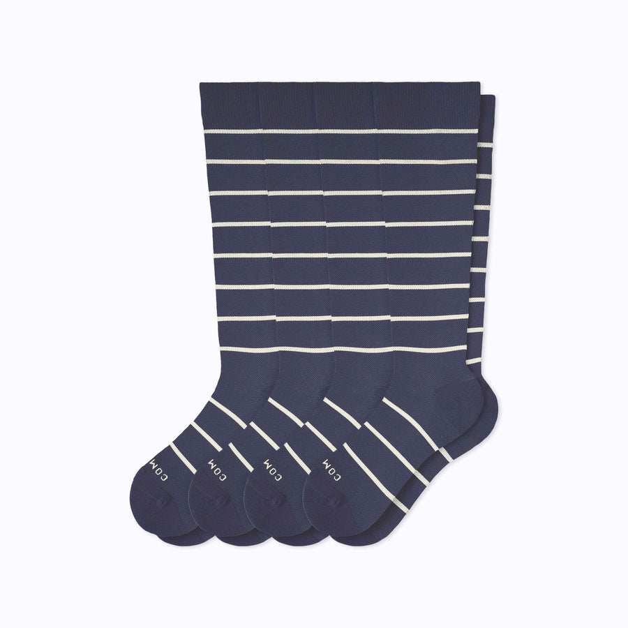 Knee-High Compression Socks – 4-Pack Stripes