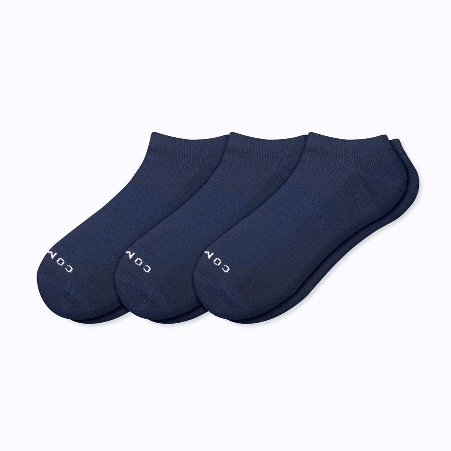 A 3 pack of ankle socks in navy