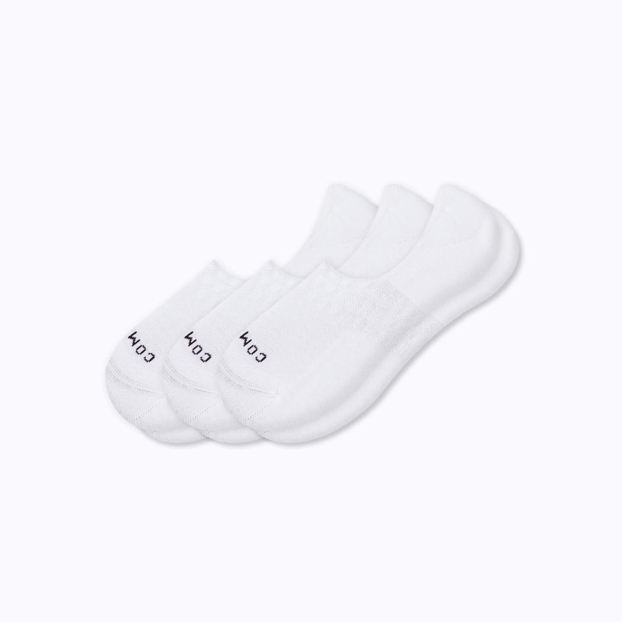 A 3 pack of combed cotton no show socks in white