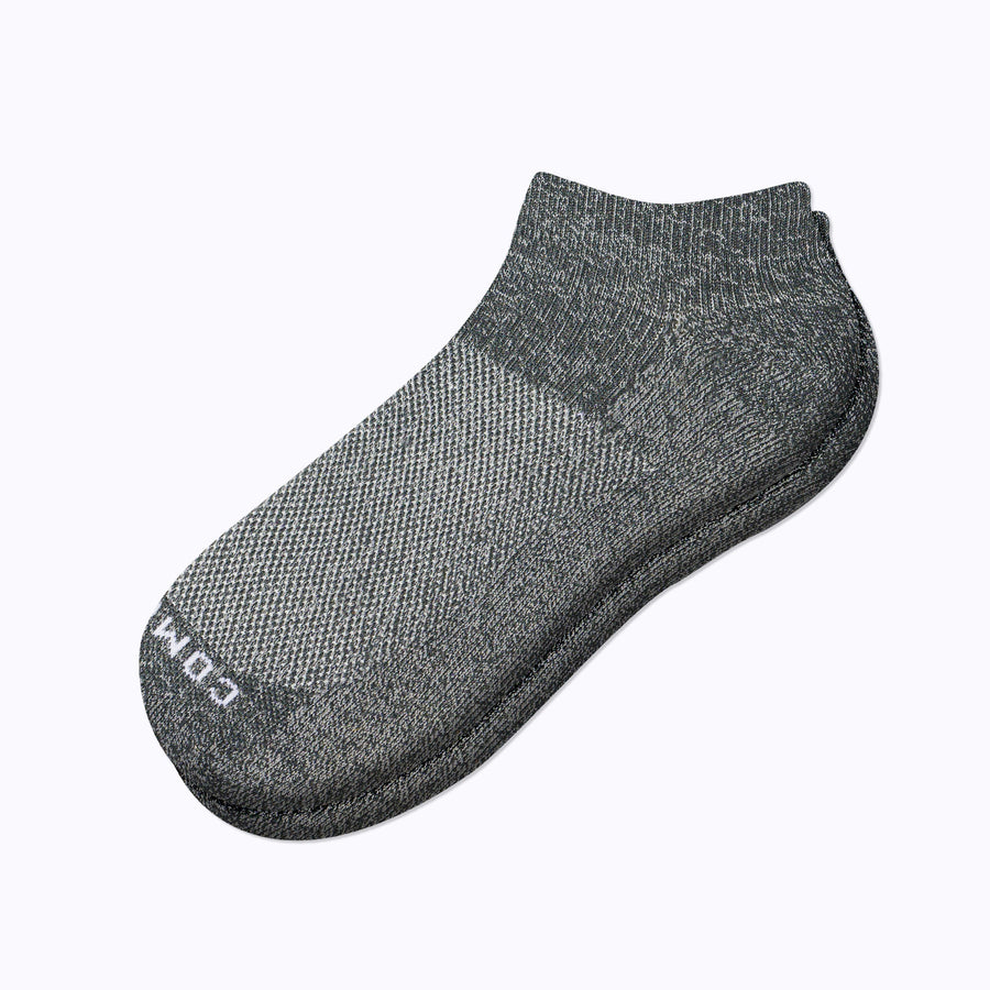 A pair of nylon ankle compression socks in charcoal solid
